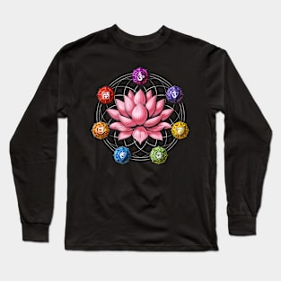 Zen Lotus Chakra Symbols Long Sleeve T-Shirt